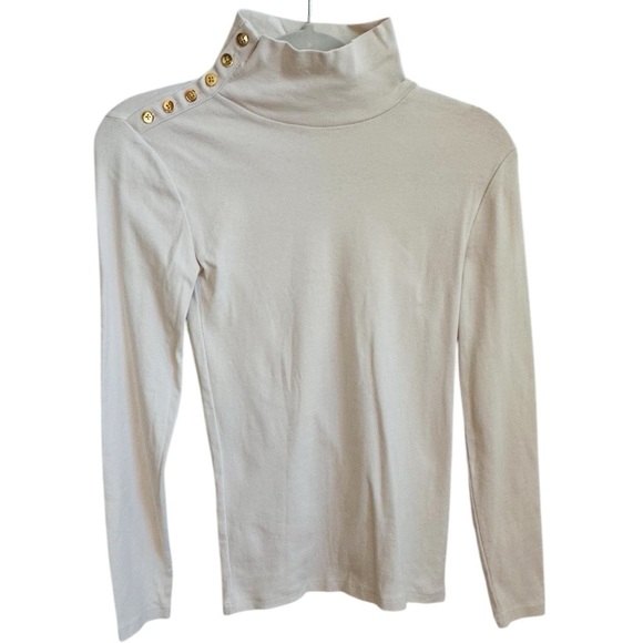 J. Crew Tops - J.Crew Women's Solid Rib Button Long Sleeve Shirt Ivory Size XS